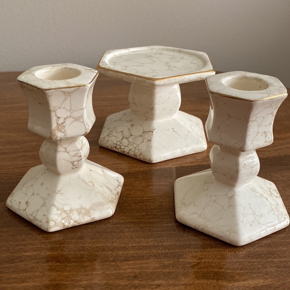 Partylite Ivory Palazzo Candle Holders - Picture 2 of 11